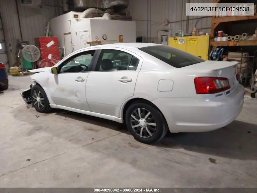 2012 Mitsubishi Galant Es/Se VIN: 4A32B3FF5CE009538 Lot: 40296942