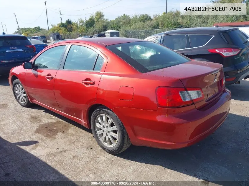 2012 Mitsubishi Galant Fe VIN: 4A32B2FF5CE017908 Lot: 40300176