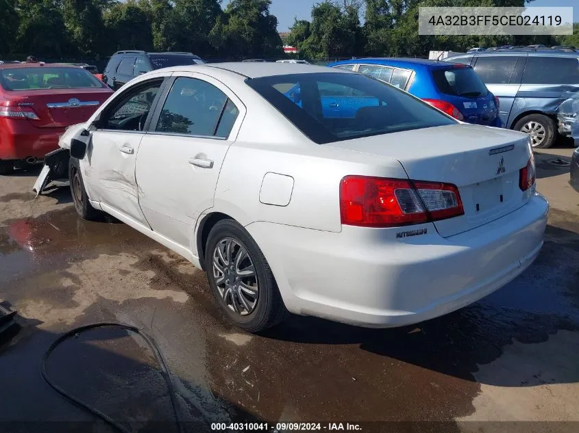 2012 Mitsubishi Galant Es/Se VIN: 4A32B3FF5CE024119 Lot: 40310041