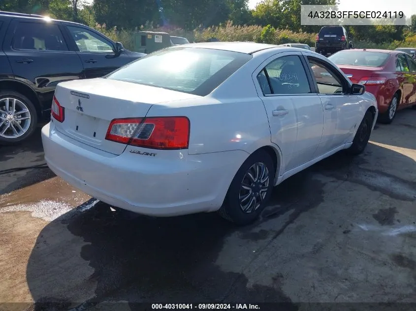 4A32B3FF5CE024119 2012 Mitsubishi Galant Es/Se