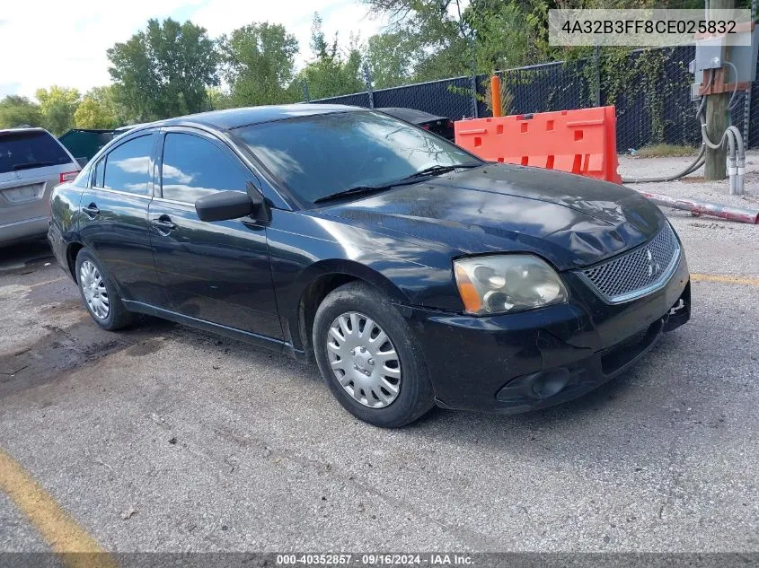 2012 Mitsubishi Galant Es/Se VIN: 4A32B3FF8CE025832 Lot: 40352857