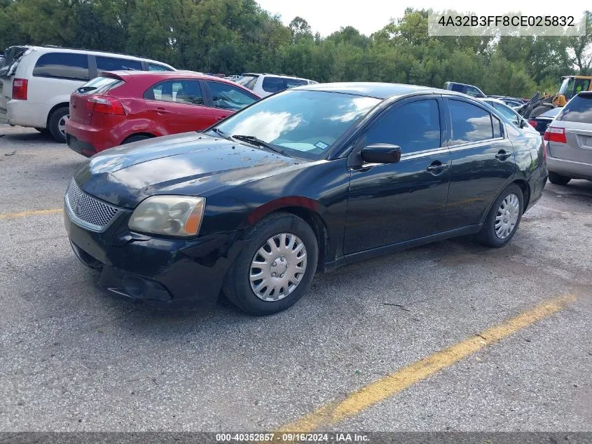 2012 Mitsubishi Galant Es/Se VIN: 4A32B3FF8CE025832 Lot: 40352857