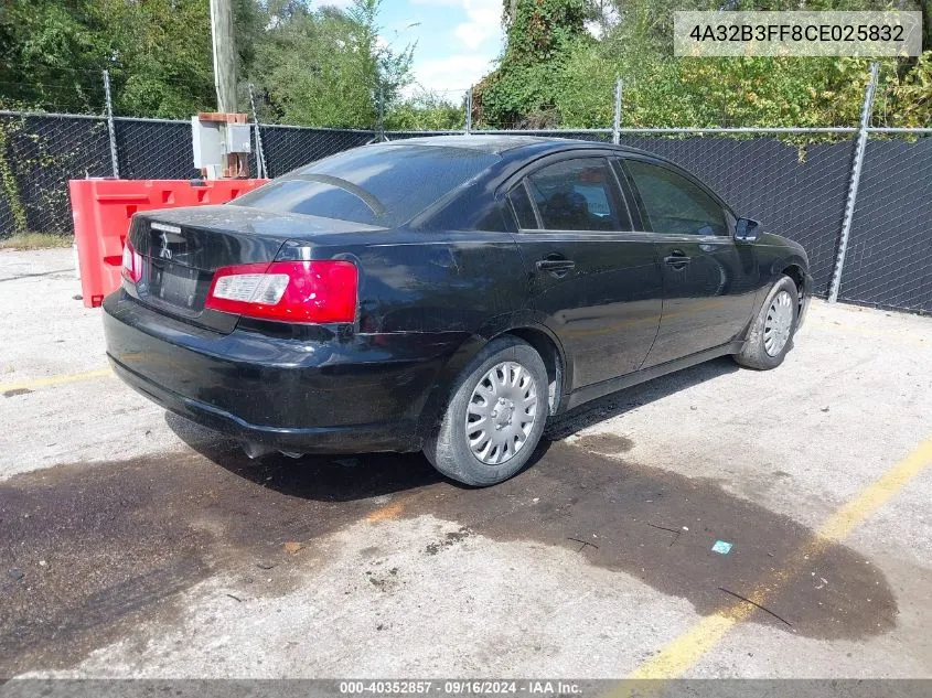 2012 Mitsubishi Galant Es/Se VIN: 4A32B3FF8CE025832 Lot: 40352857