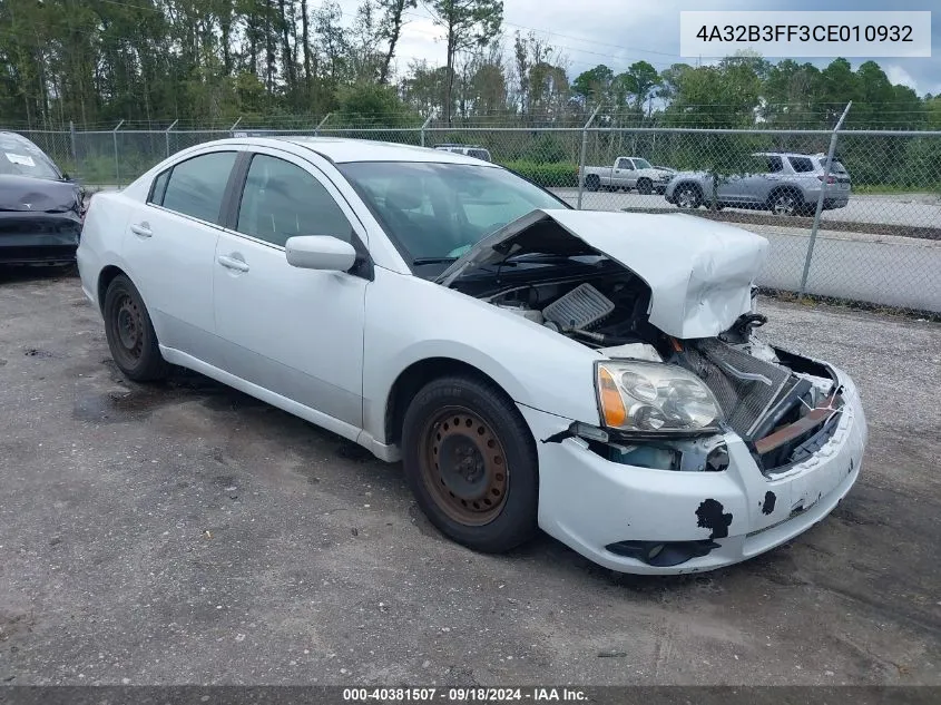 2012 Mitsubishi Galant Es/Se VIN: 4A32B3FF3CE010932 Lot: 40381507