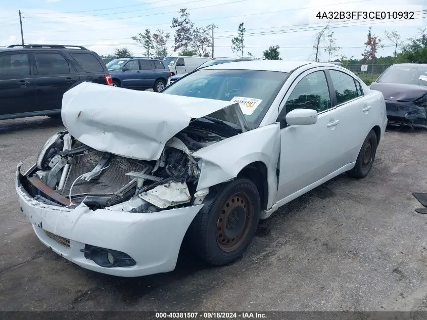 2012 Mitsubishi Galant Es/Se VIN: 4A32B3FF3CE010932 Lot: 40381507