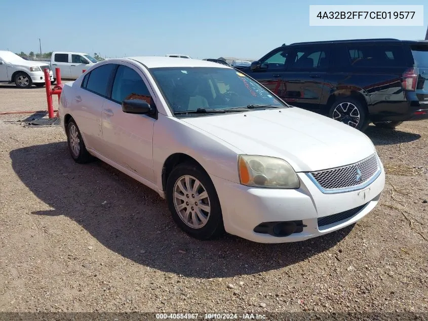 2012 Mitsubishi Galant Fe VIN: 4A32B2FF7CE019577 Lot: 40554967