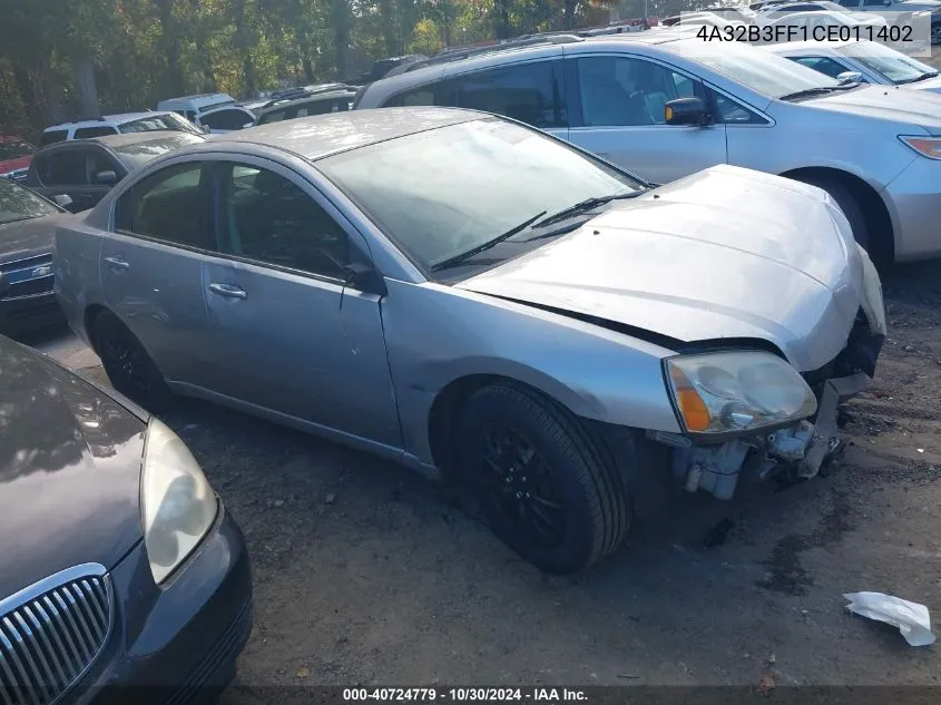 2012 Mitsubishi Galant Es/Se VIN: 4A32B3FF1CE011402 Lot: 40724779