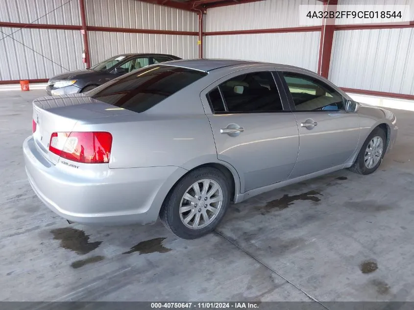 2012 Mitsubishi Galant Fe VIN: 4A32B2FF9CE018544 Lot: 40750647