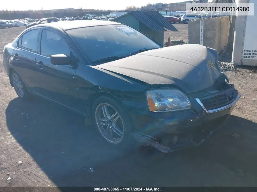 2012 Mitsubishi Galant Es/Se VIN: 4A32B3FF1CE014980 Lot: 40753065