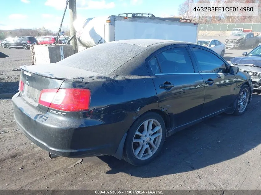 2012 Mitsubishi Galant Es/Se VIN: 4A32B3FF1CE014980 Lot: 40753065