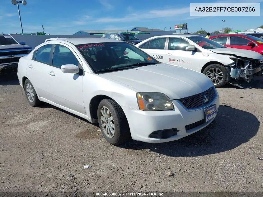 2012 Mitsubishi Galant Fe VIN: 4A32B2FF7CE007266 Lot: 40830837