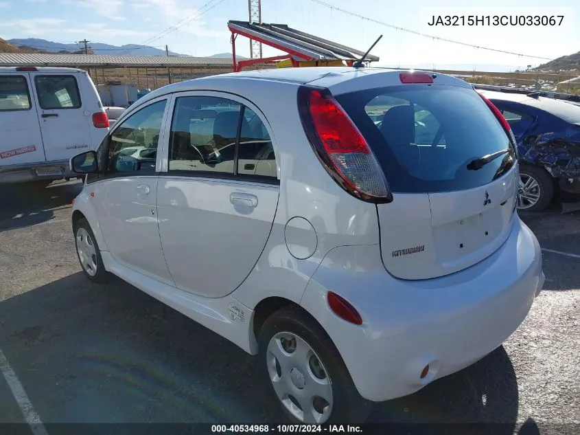 2012 Mitsubishi I-Miev Es/Se VIN: JA3215H13CU033067 Lot: 40534968