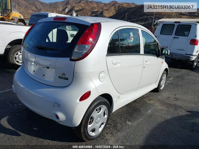 2012 Mitsubishi I-Miev Es/Se VIN: JA3215H13CU033067 Lot: 40534968