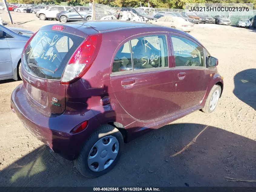 2012 Mitsubishi I-Miev Es/Se VIN: JA3215H10CU021376 Lot: 40625545