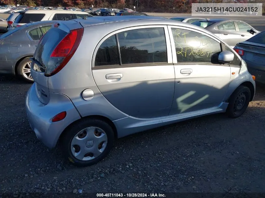 2012 Mitsubishi I-Miev Es/Se VIN: JA3215H14CU024152 Lot: 40711043