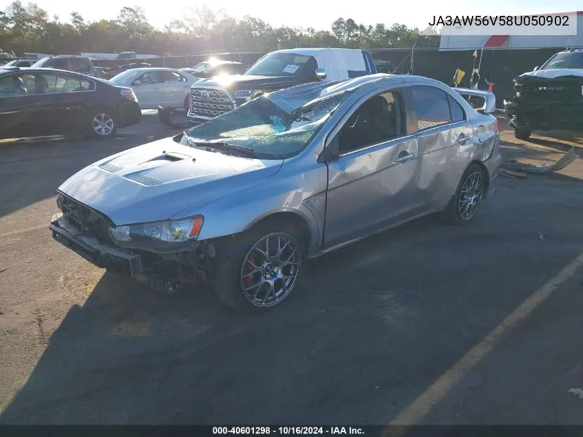 2008 Mitsubishi Lancer Evolution Mr VIN: JA3AW56V58U050902 Lot: 40601298