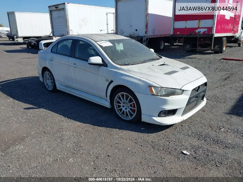 2008 Mitsubishi Lancer Evolution Gsr VIN: JA3AW86VX8U044594 Lot: 40615197