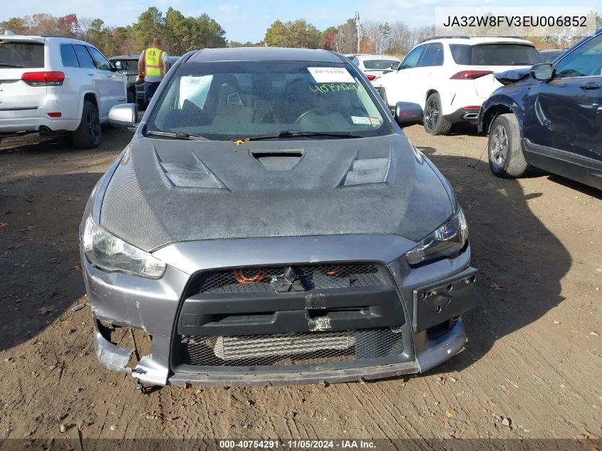 2014 Mitsubishi Lancer Evolution Gsr VIN: JA32W8FV3EU006852 Lot: 40754291