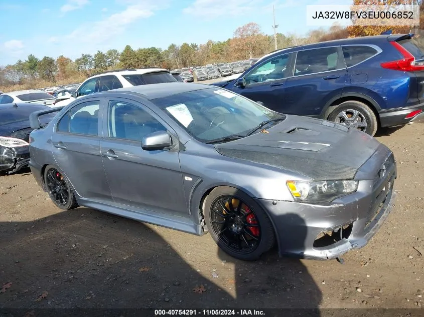 2014 Mitsubishi Lancer Evolution Gsr VIN: JA32W8FV3EU006852 Lot: 40754291