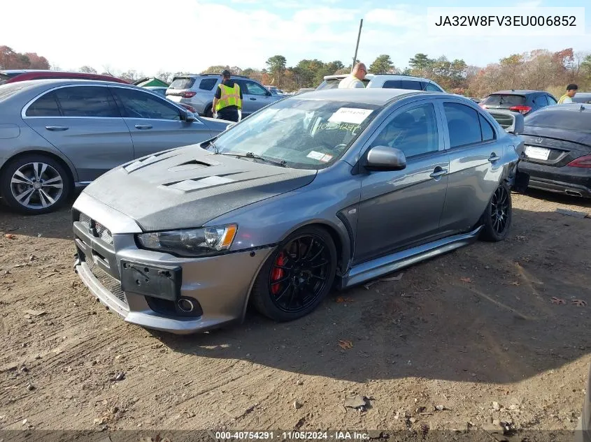 2014 Mitsubishi Lancer Evolution Gsr VIN: JA32W8FV3EU006852 Lot: 40754291