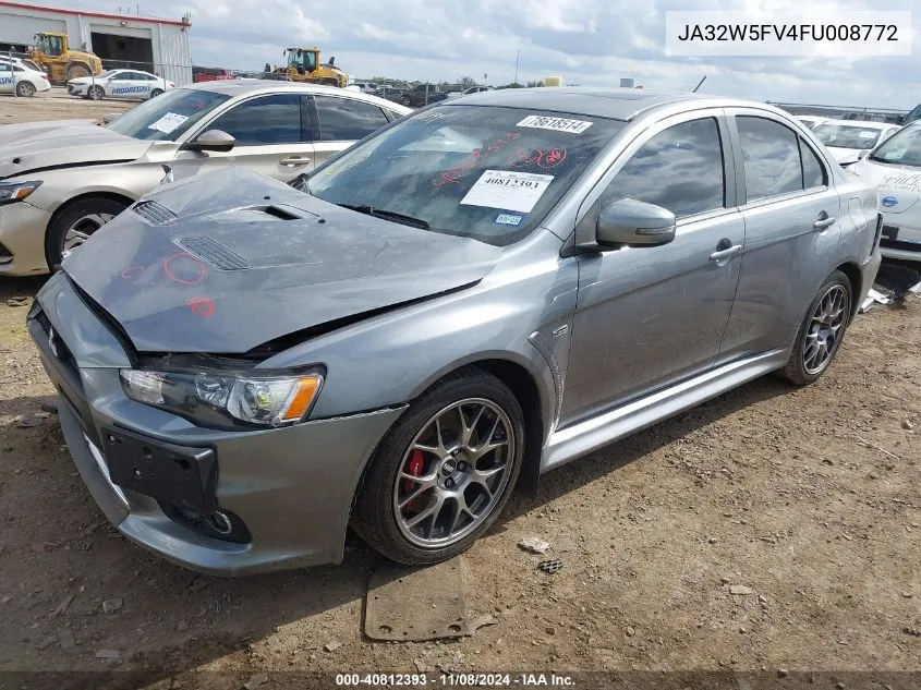 2015 Mitsubishi Lancer Evolution Mr VIN: JA32W5FV4FU008772 Lot: 40812393