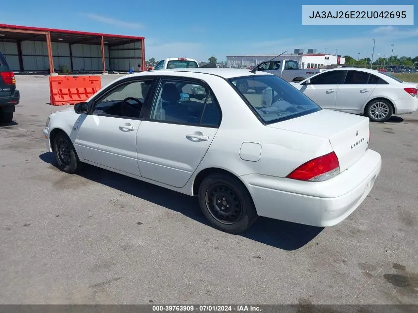 2002 Mitsubishi Lancer Es VIN: JA3AJ26E22U042695 Lot: 39763909