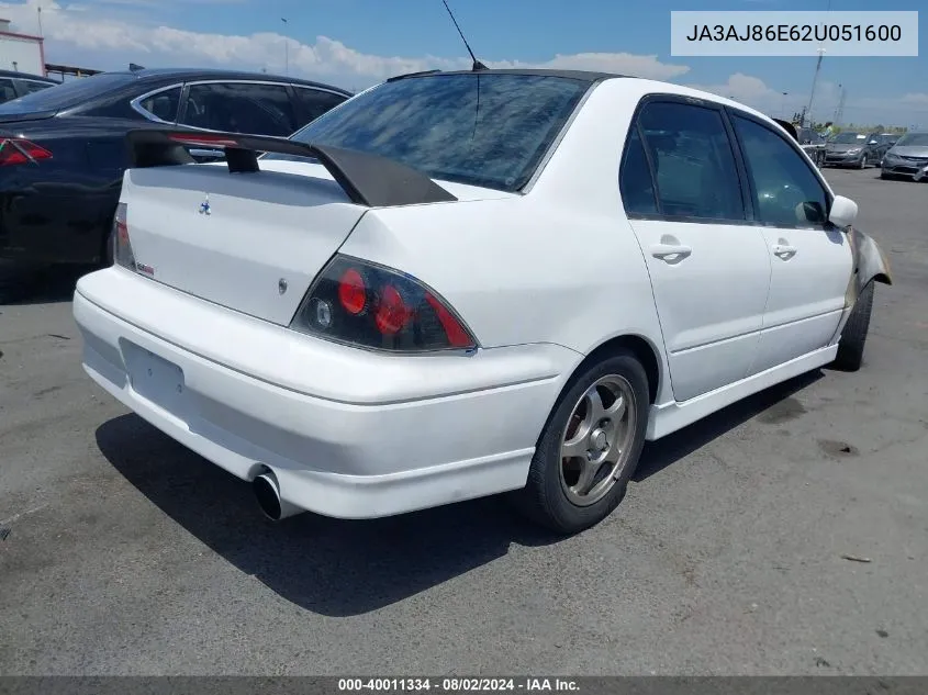 JA3AJ86E62U051600 2002 Mitsubishi Lancer Oz Rally