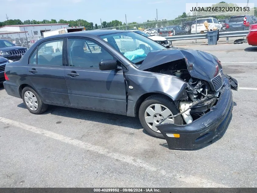 2002 Mitsubishi Lancer Es VIN: JA3AJ26E32U012153 Lot: 40299952