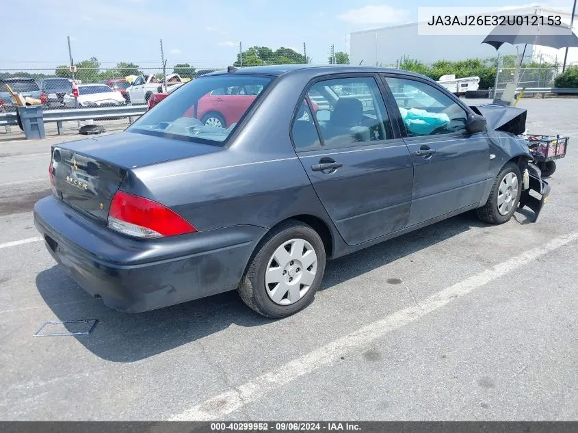 2002 Mitsubishi Lancer Es VIN: JA3AJ26E32U012153 Lot: 40299952