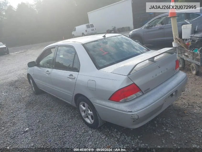 2002 Mitsubishi Lancer Es VIN: JA3AJ26EX2U072995 Lot: 40397619