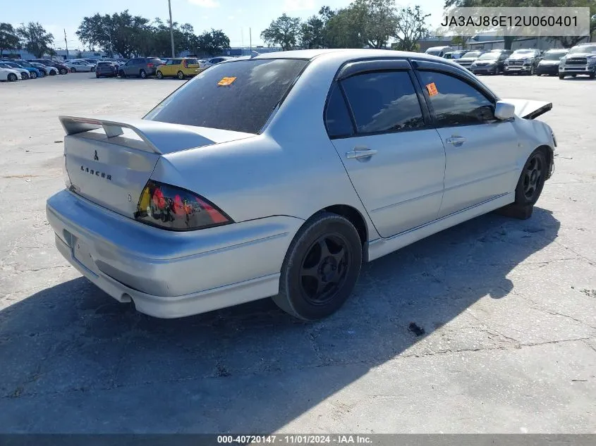 2002 Mitsubishi Lancer Oz Rally VIN: JA3AJ86E12U060401 Lot: 40720147