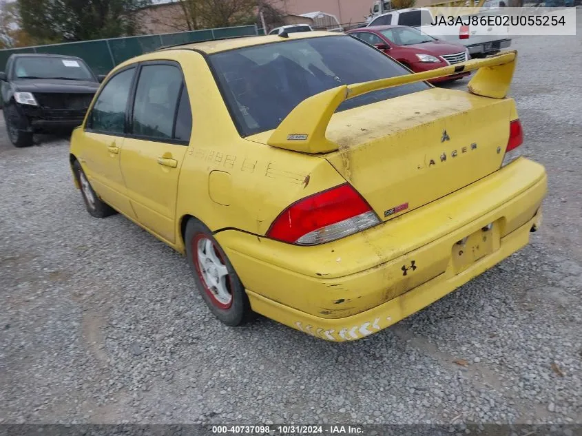 2002 Mitsubishi Lancer Oz Rally VIN: JA3AJ86E02U055254 Lot: 40737098