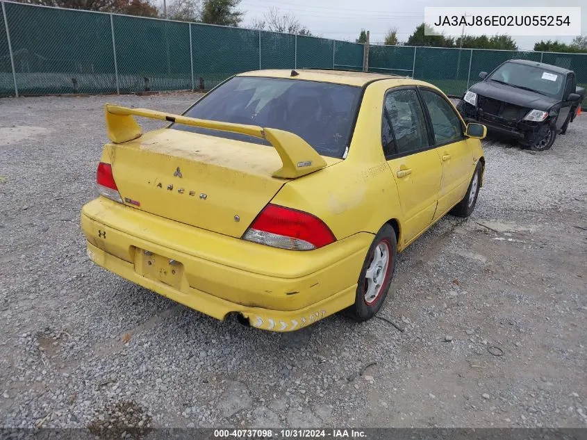 2002 Mitsubishi Lancer Oz Rally VIN: JA3AJ86E02U055254 Lot: 40737098