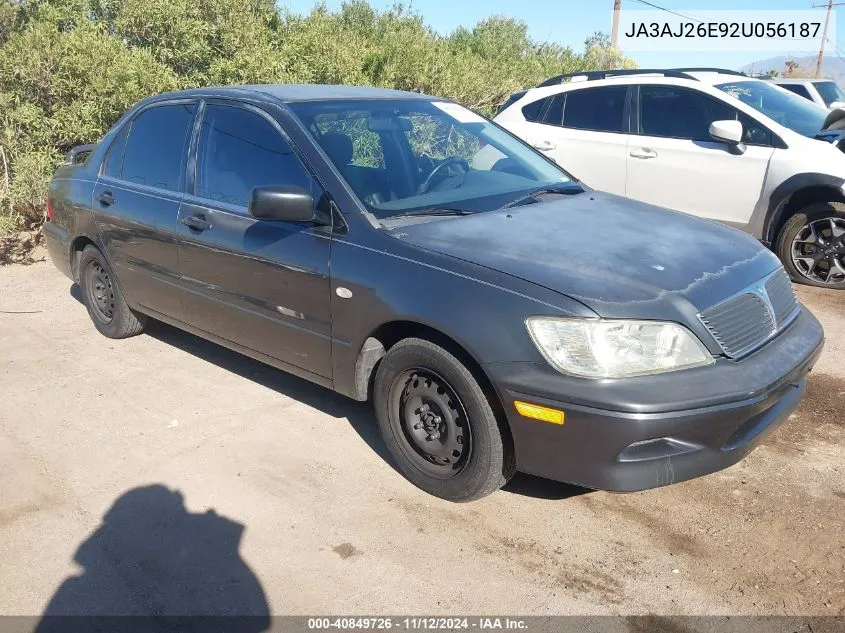 2002 Mitsubishi Lancer Es VIN: JA3AJ26E92U056187 Lot: 40849726