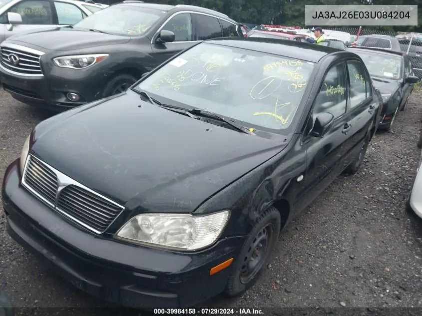 JA3AJ26E03U084204 2003 Mitsubishi Lancer Es