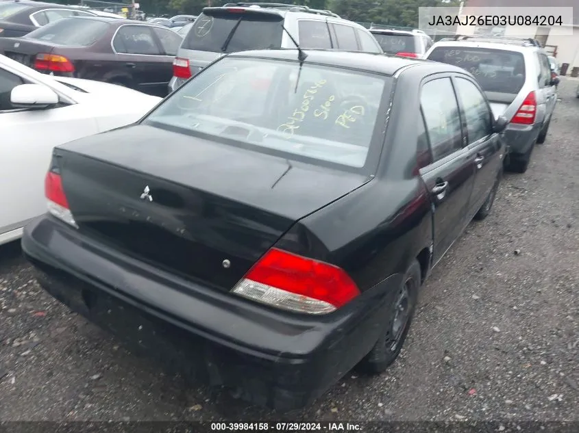 JA3AJ26E03U084204 2003 Mitsubishi Lancer Es