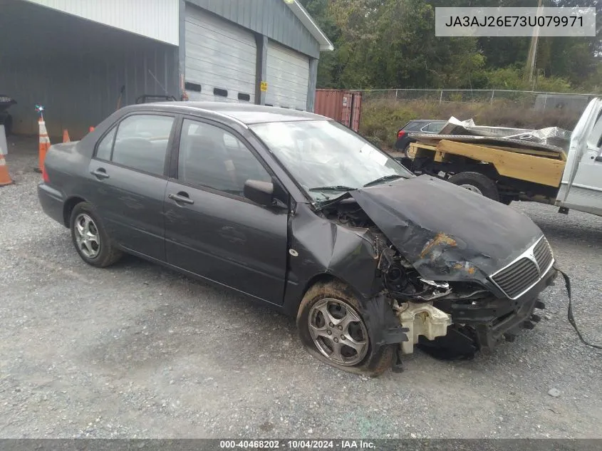 2003 Mitsubishi Lancer Es VIN: JA3AJ26E73U079971 Lot: 40468202