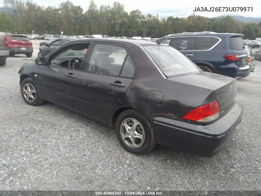 2003 Mitsubishi Lancer Es VIN: JA3AJ26E73U079971 Lot: 40468202