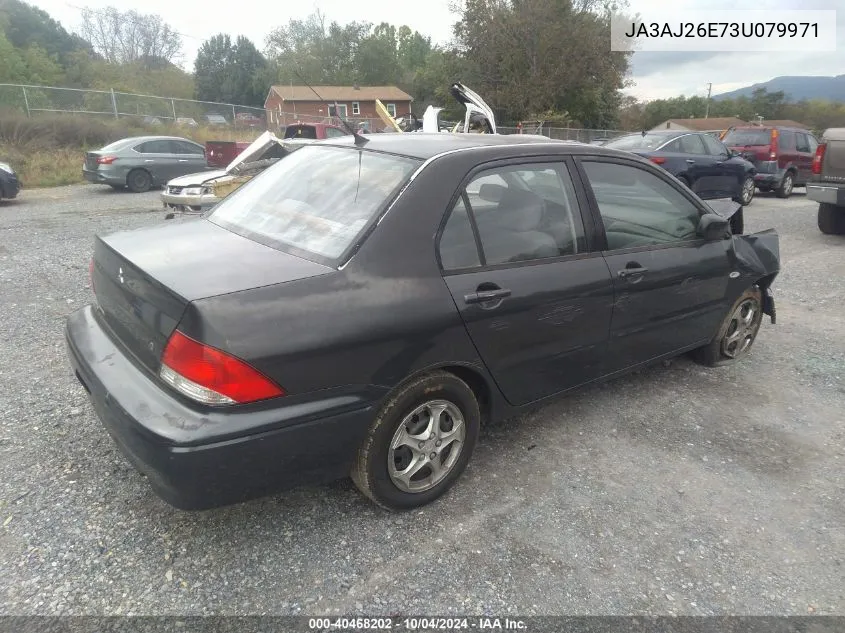 2003 Mitsubishi Lancer Es VIN: JA3AJ26E73U079971 Lot: 40468202