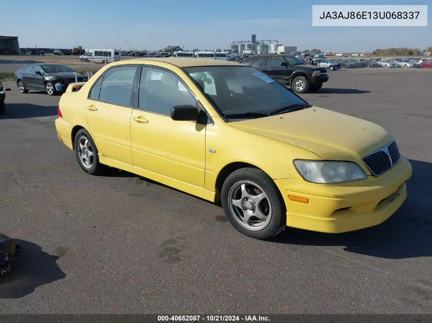 2003 Mitsubishi Lancer Oz Rally VIN: JA3AJ86E13U068337 Lot: 40652087