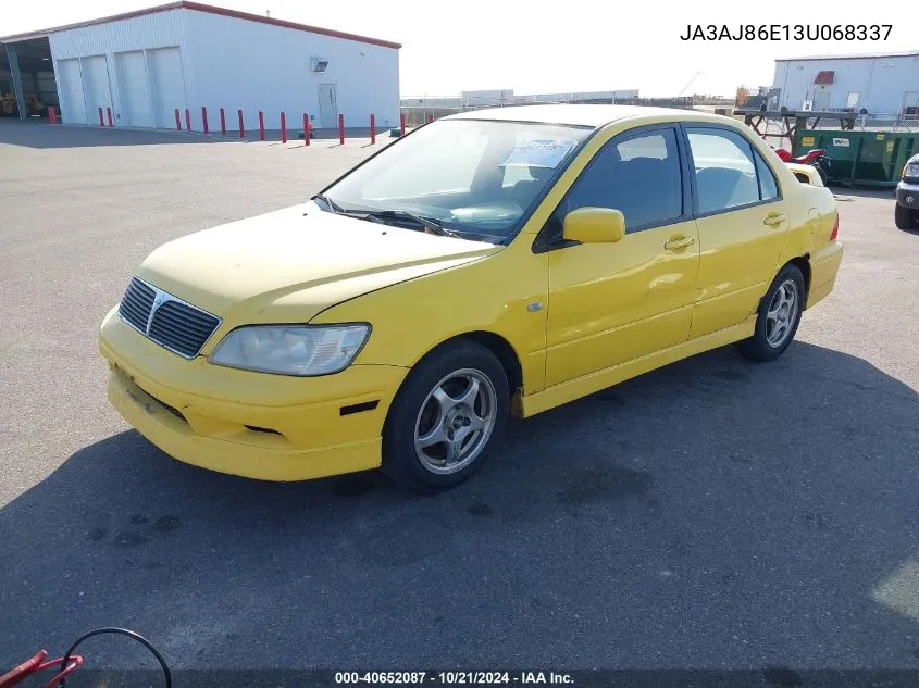 2003 Mitsubishi Lancer Oz Rally VIN: JA3AJ86E13U068337 Lot: 40652087