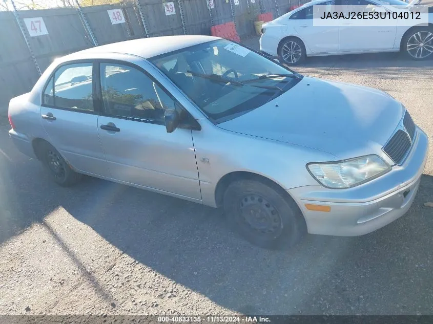 2003 Mitsubishi Lancer Es VIN: JA3AJ26E53U104012 Lot: 40833135