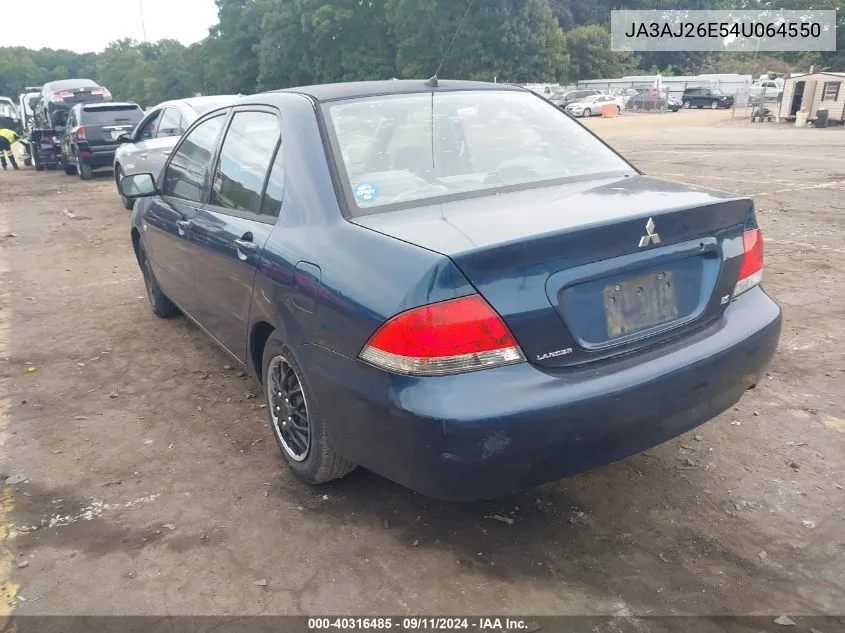 2004 Mitsubishi Lancer Es VIN: JA3AJ26E54U064550 Lot: 40316485