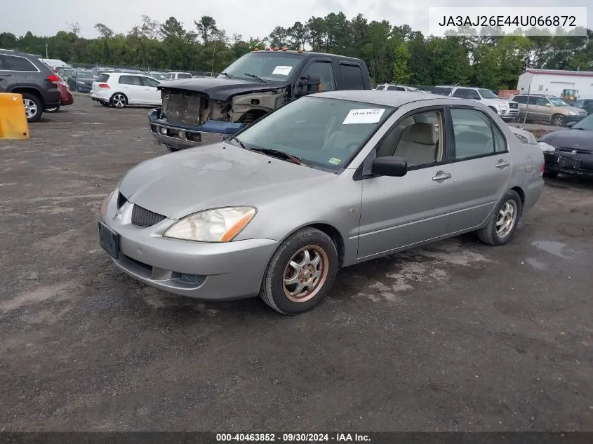 2004 Mitsubishi Lancer Es VIN: JA3AJ26E44U066872 Lot: 40463852