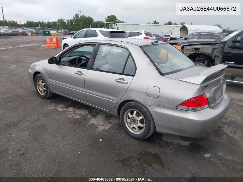 2004 Mitsubishi Lancer Es VIN: JA3AJ26E44U066872 Lot: 40463852