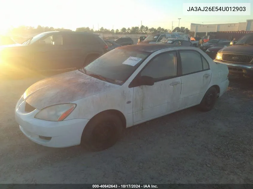 2004 Mitsubishi Lancer Es VIN: JA3AJ26E54U012903 Lot: 40642643