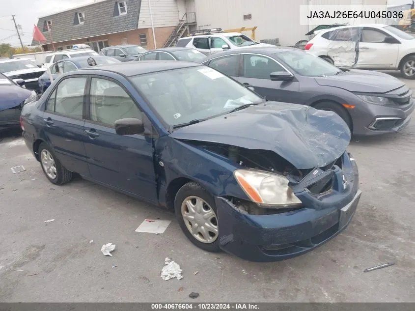 2004 Mitsubishi Lancer Es VIN: JA3AJ26E64U045036 Lot: 40676604