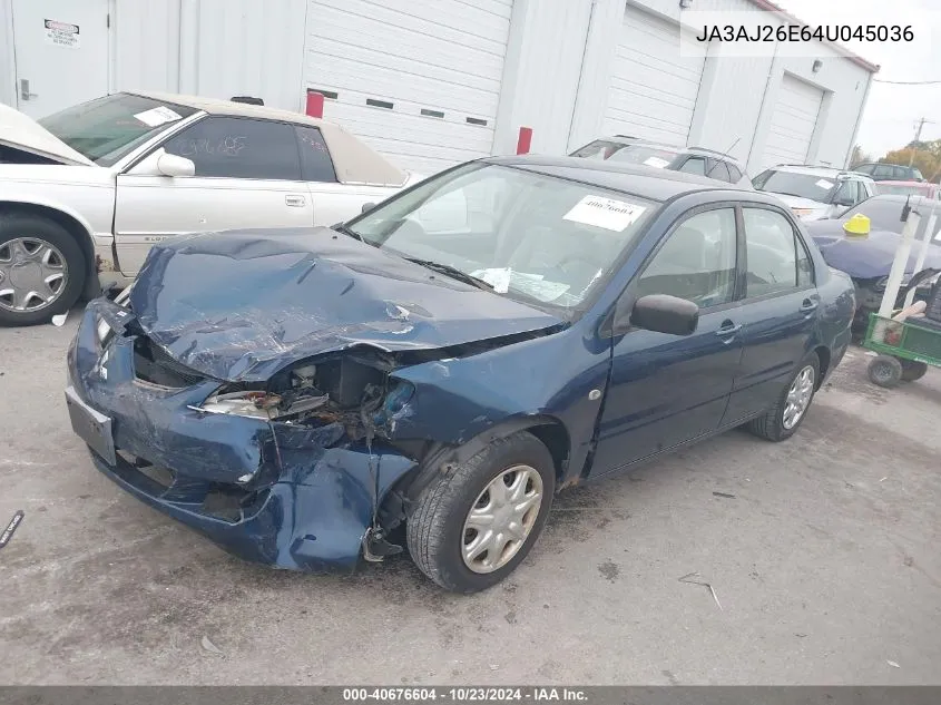 2004 Mitsubishi Lancer Es VIN: JA3AJ26E64U045036 Lot: 40676604