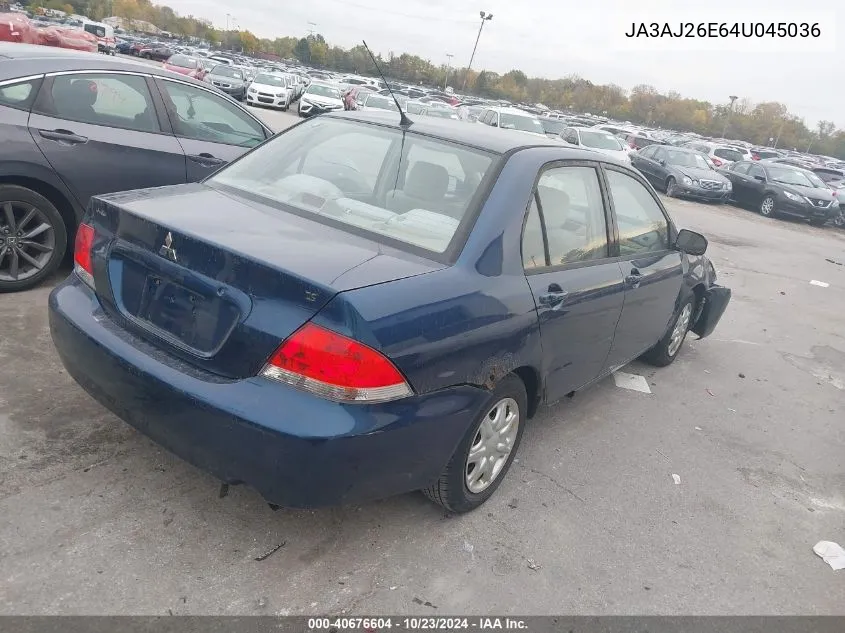 2004 Mitsubishi Lancer Es VIN: JA3AJ26E64U045036 Lot: 40676604