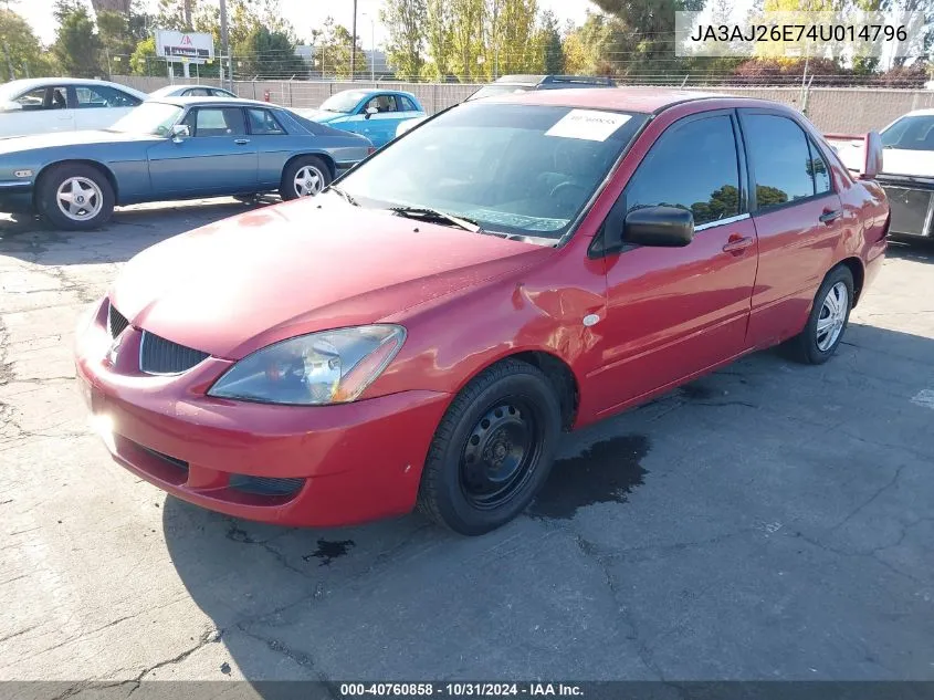 JA3AJ26E74U014796 2004 Mitsubishi Lancer Es